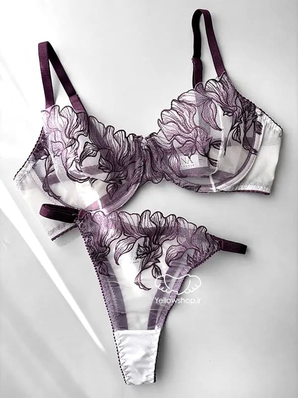 ست گیپوری فنردار ژینا رنگ بنفش کاپ سی کد 25121