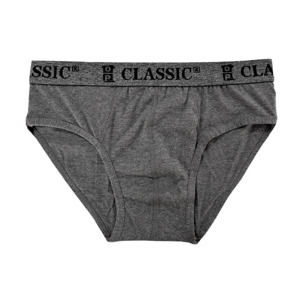 شورت نخی اسلیپ مردانه برند classic ساده خاکستری ملانژ 11051