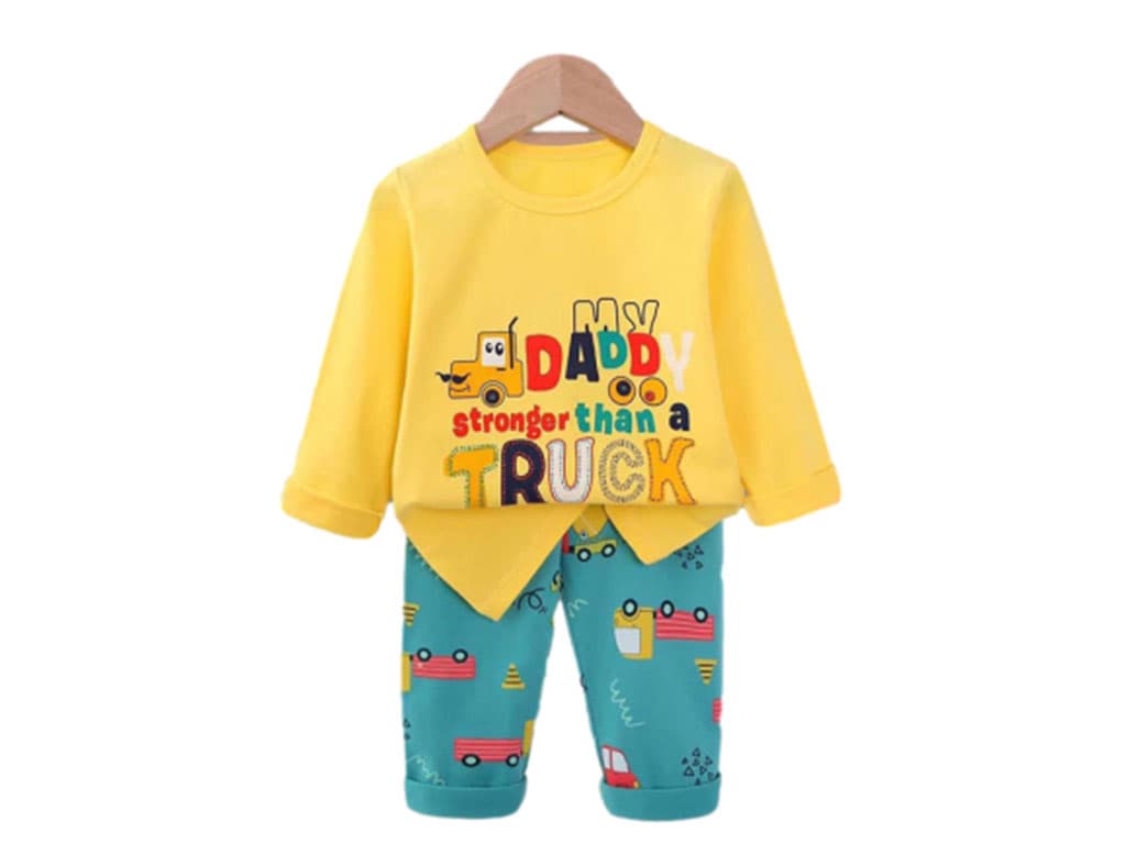 بلوز و شلوار راحتی پسرانه طرح کامیون فانتزی