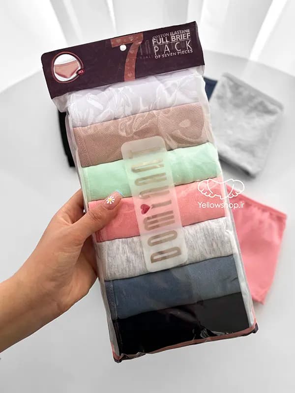 شورت نخی اسلیپ زنانه قواره بزرگ DOMINANT پک هفت تایی کد 21258