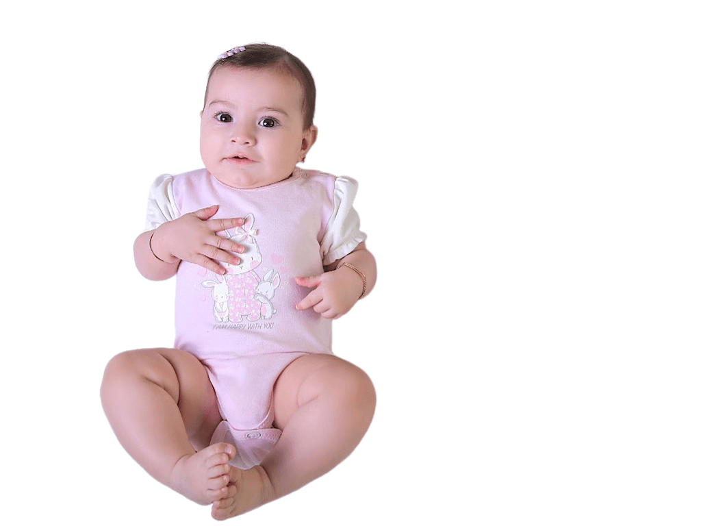 بادی آستین کوتاه نوزادی دخترانه طرح خرگوش بانی نی نی سان nini sun