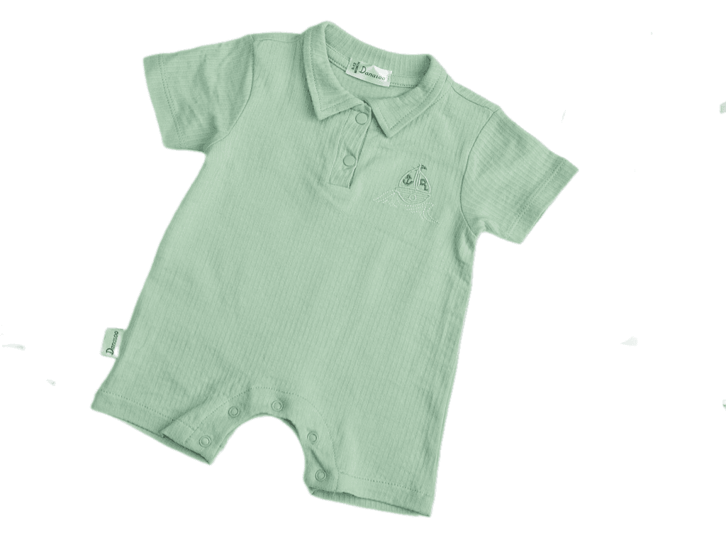 رامپر نوزادی رنگ سبز طرح گلدوزی شده قایق دانالو danaloo