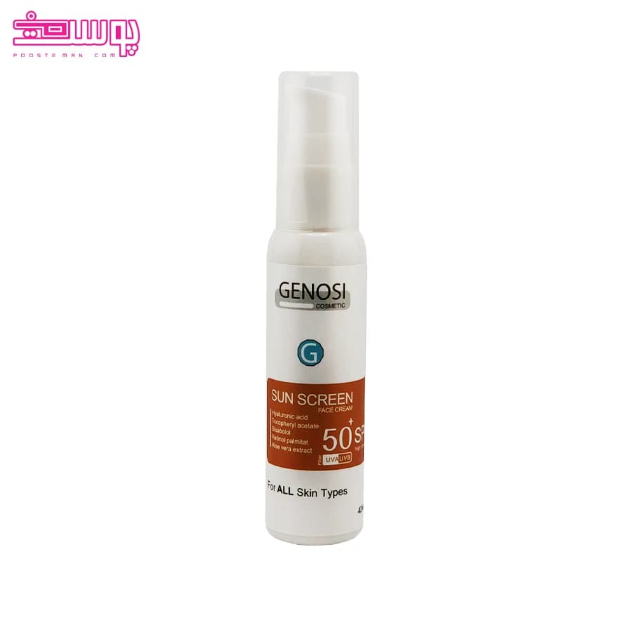 کرم ضد آفتاب بی رنگ SPF50 انواع پوست گنوسی حجم 30ml