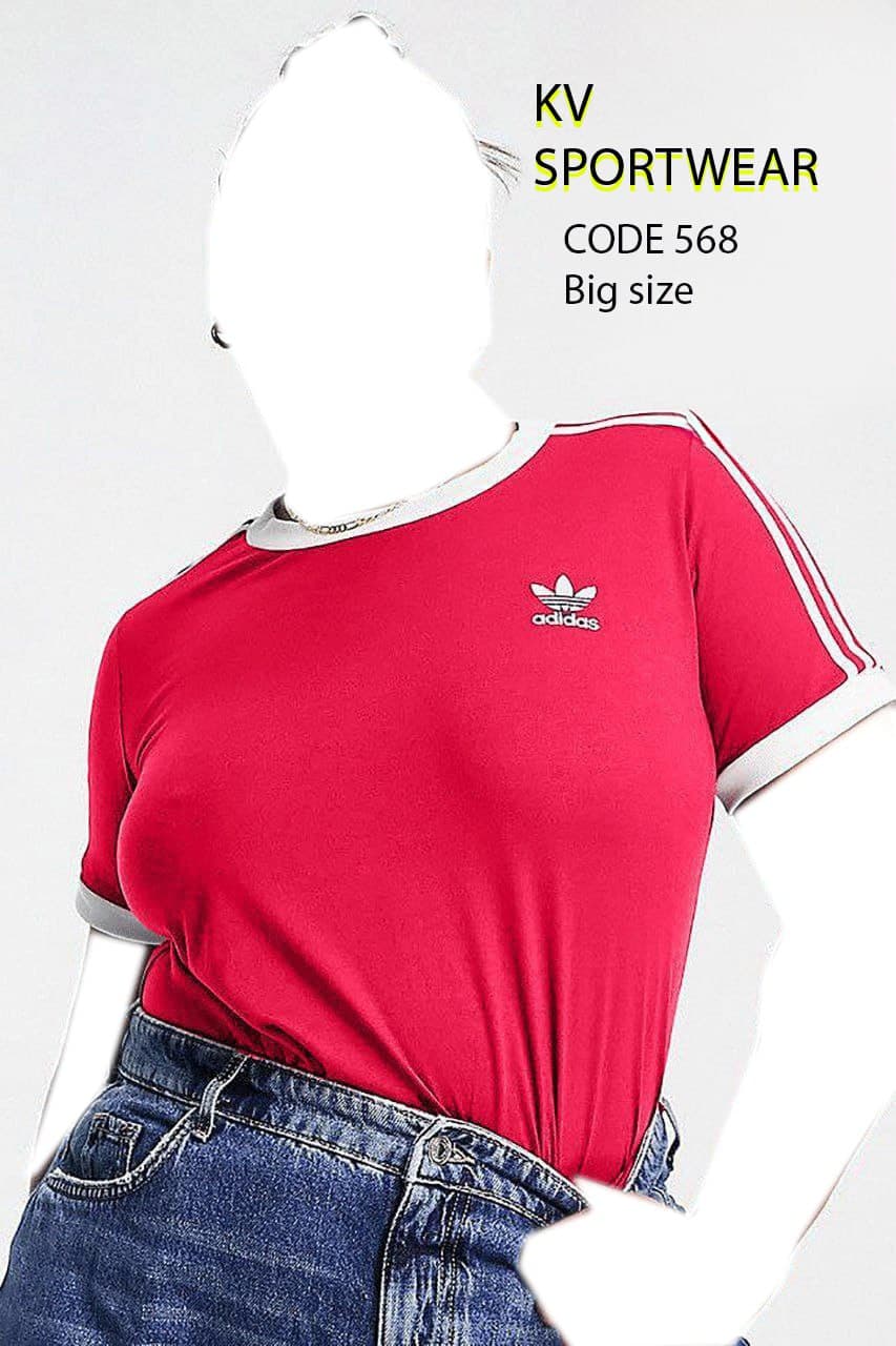تیشرت سایز بزرگ ورزشی زنانه adidas کد 002