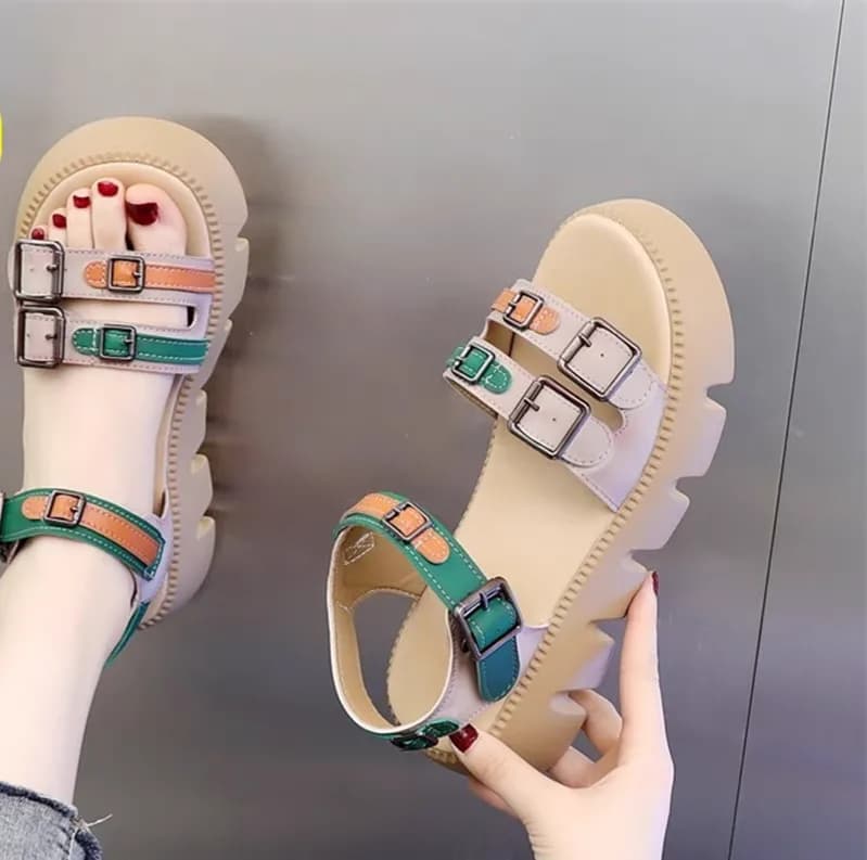 کفش چرم تابستانه زنانه کد 2902