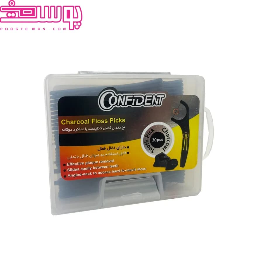 نخ دندان کمانی ذغالی کانفیدنت ۳۰ عددی