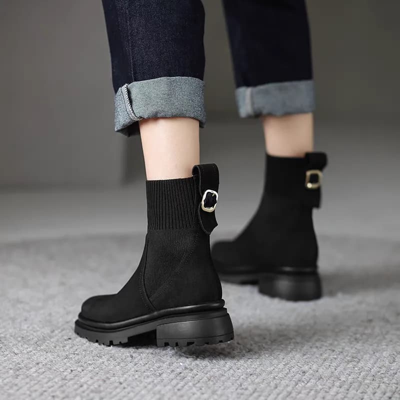 بوت چرم زنانه کد 1776