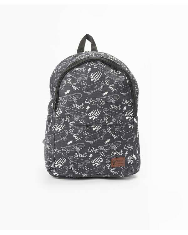 کوله پشتی لپ تاپ زغالی تیره وندی Vandy مدل دامون طرح اسکیت کد 1122