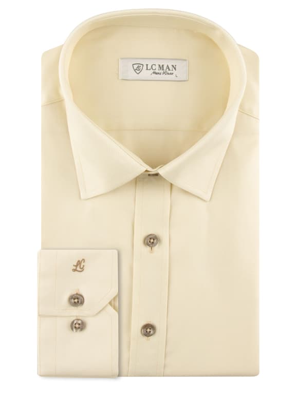 پیراهن ساده شیری آستین بلند ال سی من