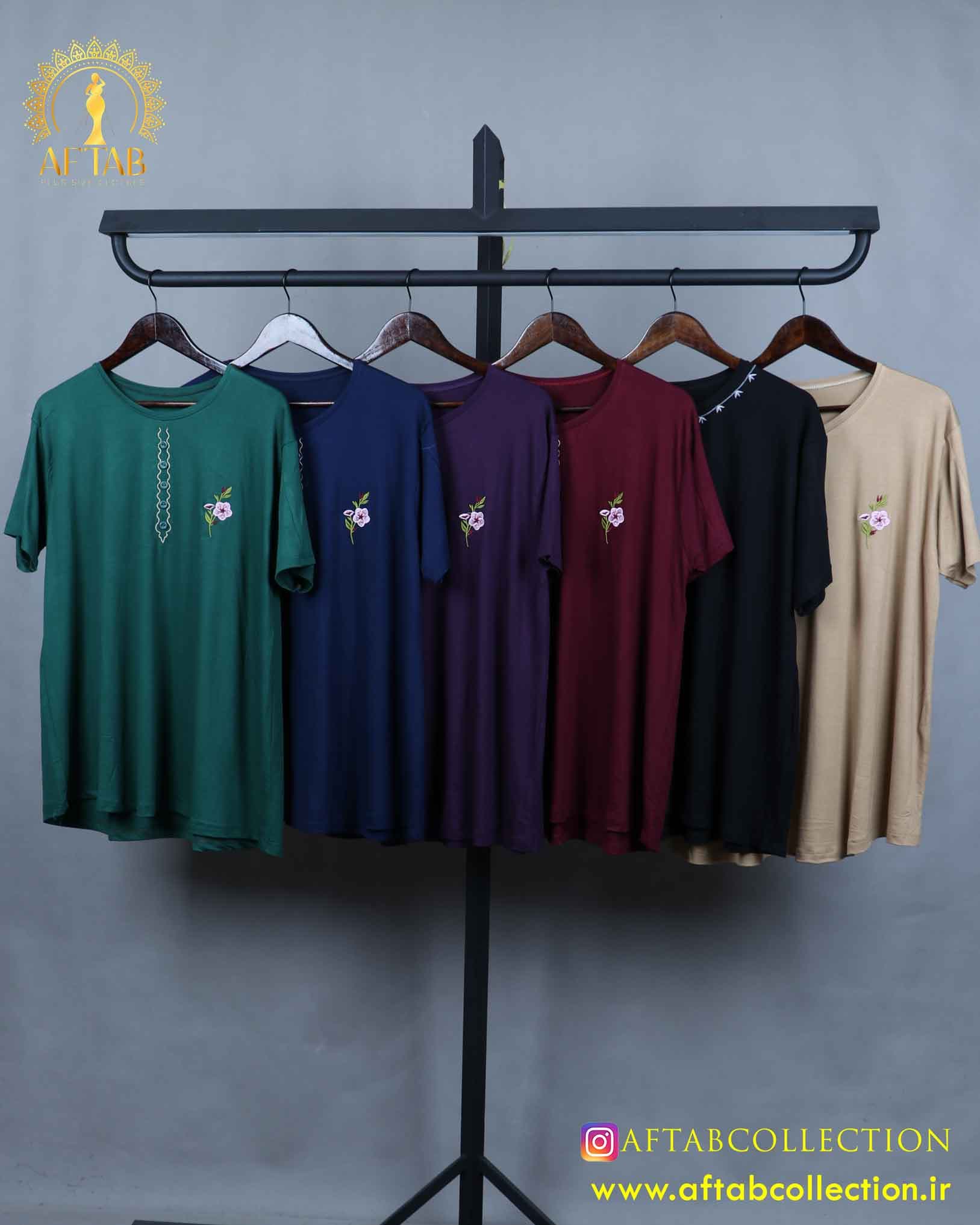 تیشرت کلوش گلدوزی سایزبزرگ 5515