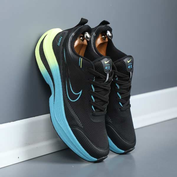 کتونی مردانه نایک Air Hybrid مشکی فیروزه ای فسفری SMD