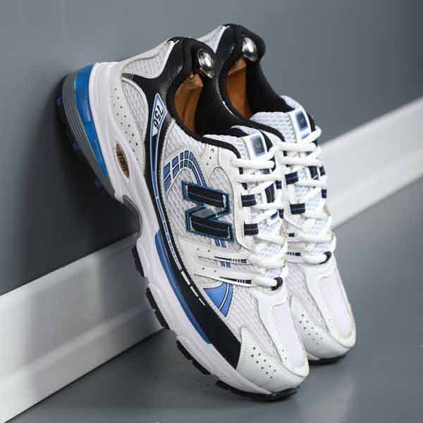 کتونی مردانه نیوبالانس 765 سفید آبی POLICE