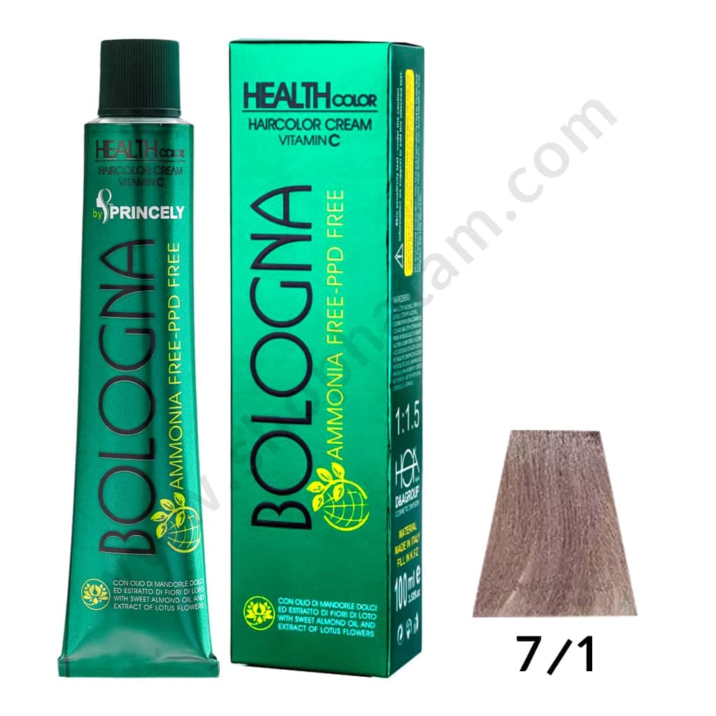 رنگ مو بلونیا سری ash شماره 7.1 رنگ بلوند خاکستری حجم 100 میلی لیتر