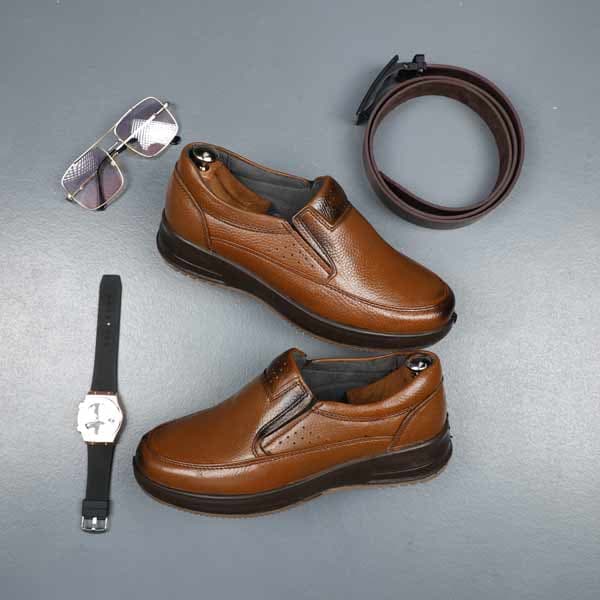 کفش مردانه طبی چرم سهند عسلی