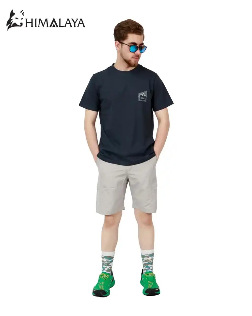 تیشرت پنبه نوک مدادی cm21 طرح LETS GO CAMPING هیمالیا