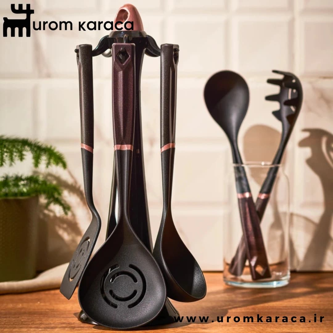 سرویس ۶ پارچه کفگیر و ملاقه امسان Akasya رزگلد