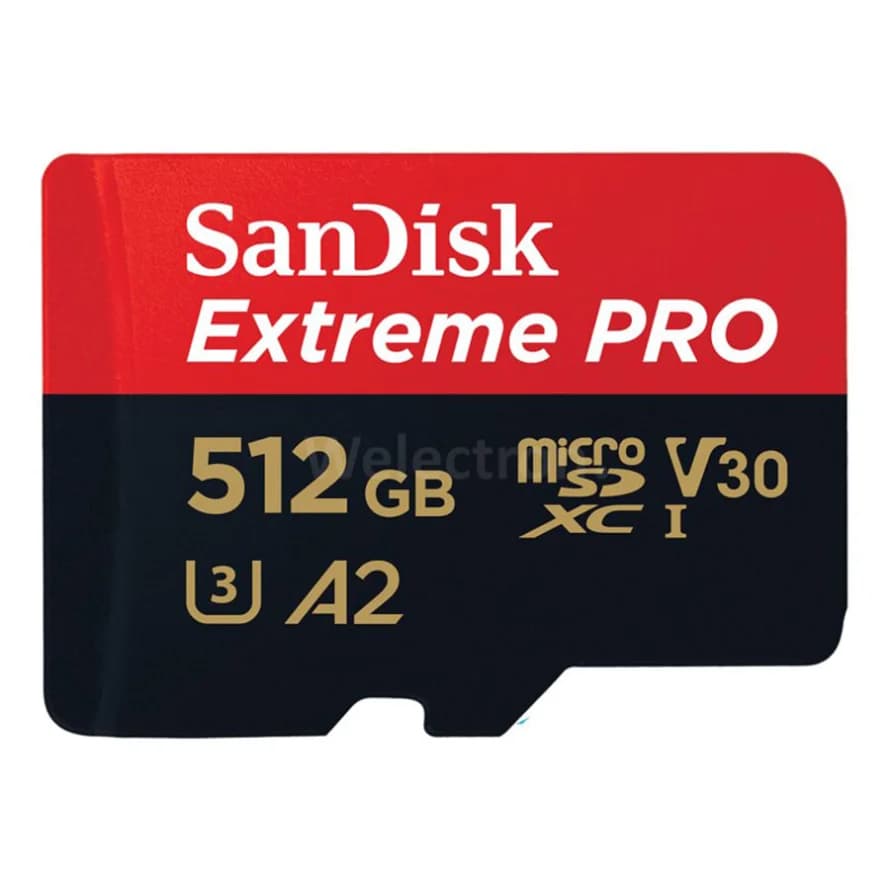 کارت حافظه microSDXC سن دیسک مدل Extreme PRO کلاس A2 استاندارد UHS-I U3 سرعت 200MBps ظرفیت 512 گیگابایت به همراه آداپتور SD