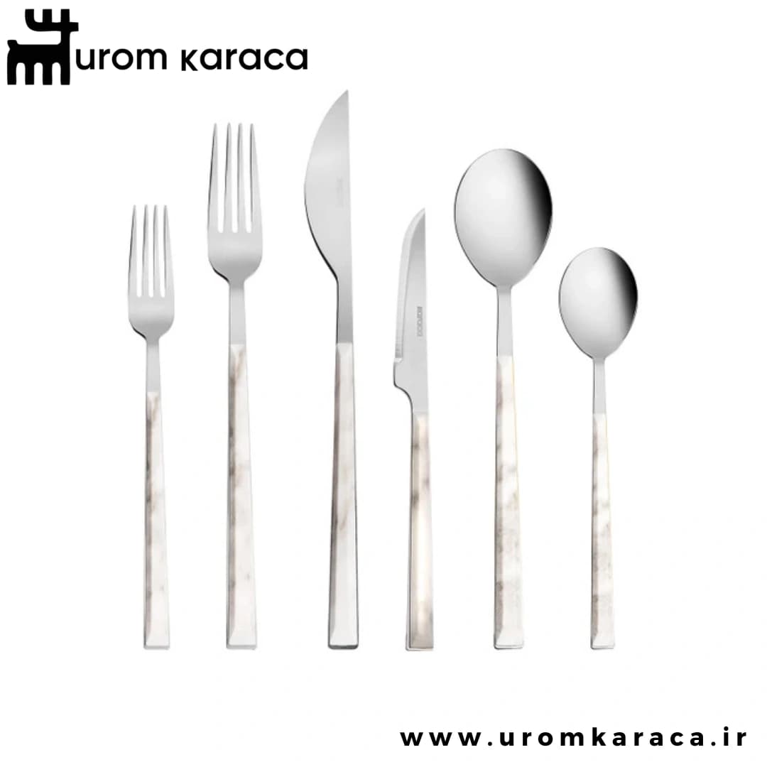 سرویس قاشق و چنگال ۳۶ پارچه کاراجا Leda سفید