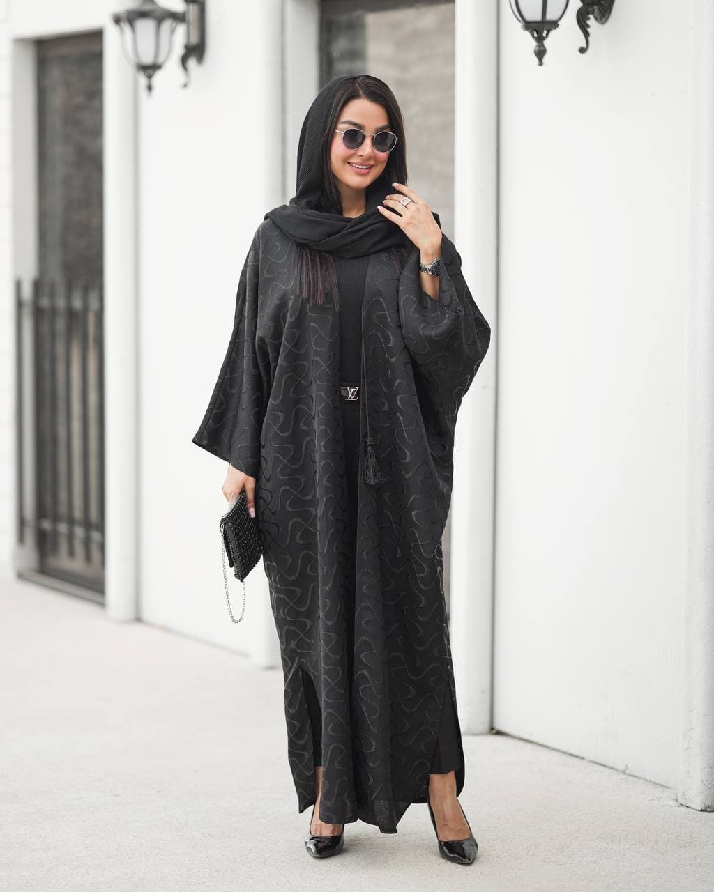 مانتو عبایی ژاکارد شیک مدل شیبا