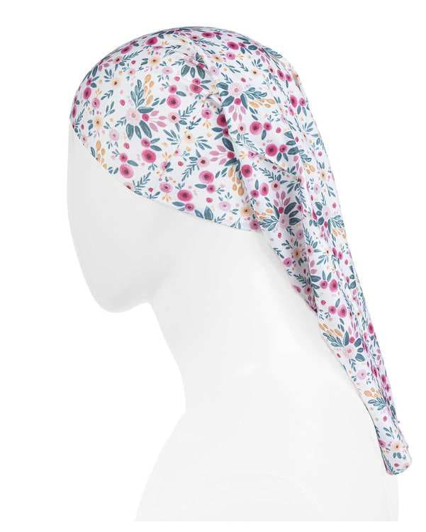 دستمال سر و گردن زنانه سرخابی سفید تارتن Tartan طرح گل کد 1152407690