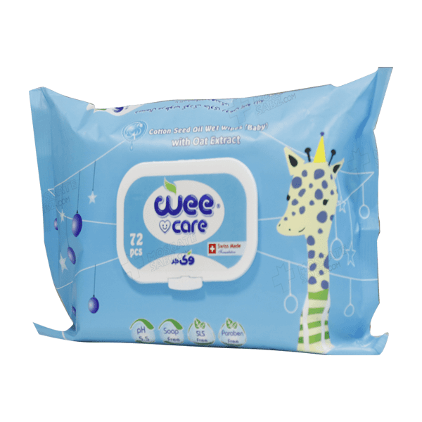 دستمال مرطوب کودک وی کر حاوی روغن پنبه دانه بسته 72 عددی