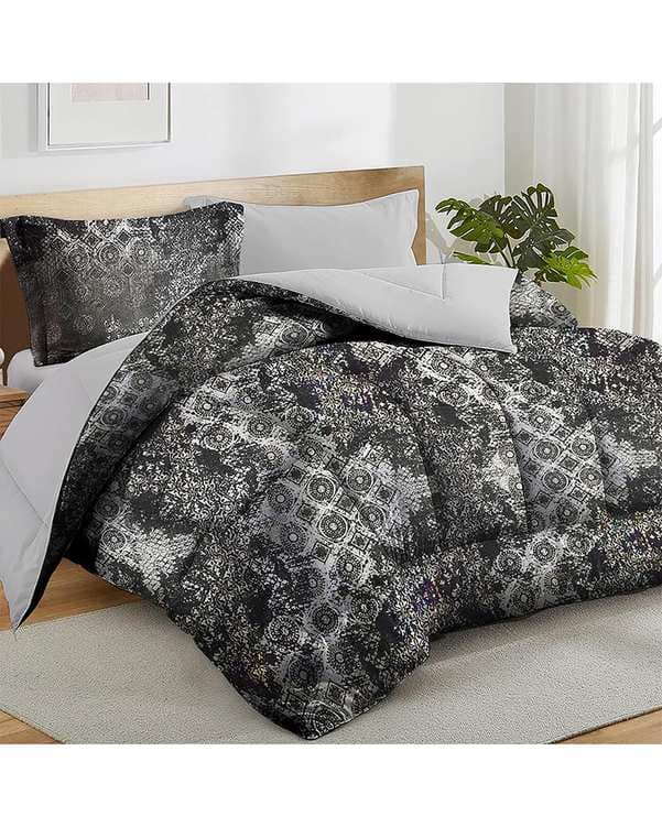 سرویس لحاف روتختی دو نفره 8 تکه دودی نوپه هوم Nopehome طرح مخمل شانل طلاکوب اکسترا کد MLBK