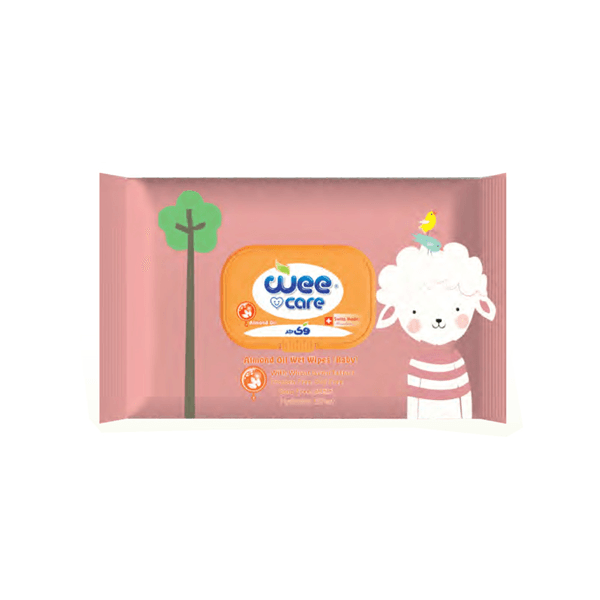 دستمال مرطوب کودک وی کر حاوی روغن بادام بسته 20 عددی