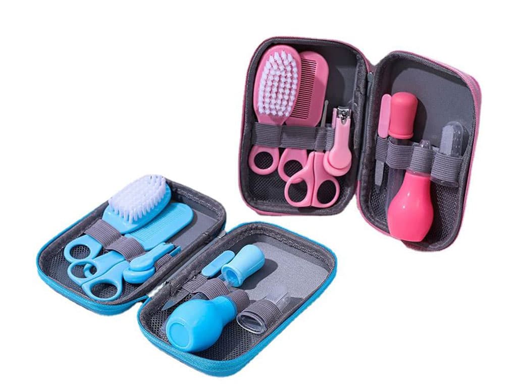 ست بهداشتی و لوازم مراقبتی با ناخن گیر نوزاد 8 تکه به همراه کیف بیبی کر Baby care