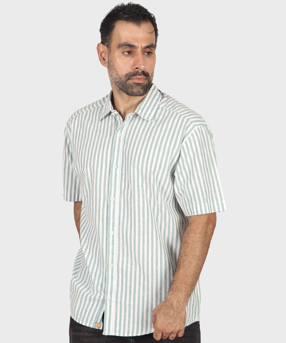 پیراهن لینن مردانه آستین کوتاه 4040