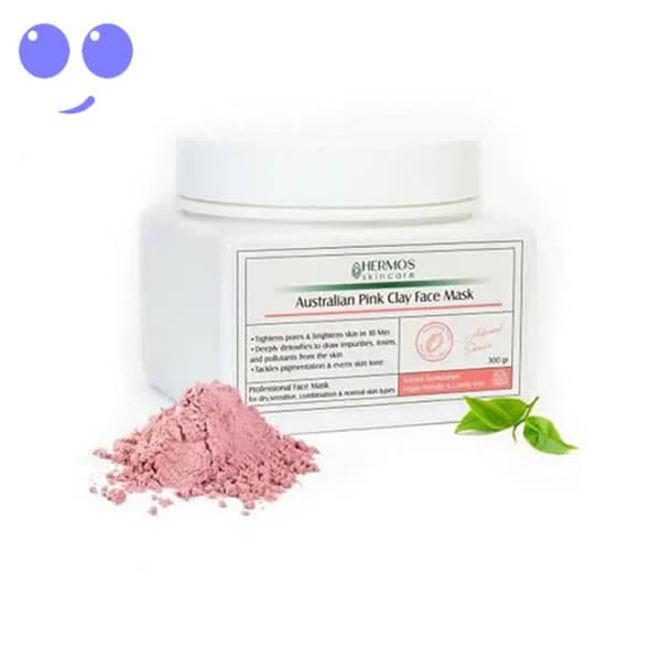 خرید ماسک خاک رس صورتی استرالیایی هرموس hermos حجم 300 گرم قیمت ارزان