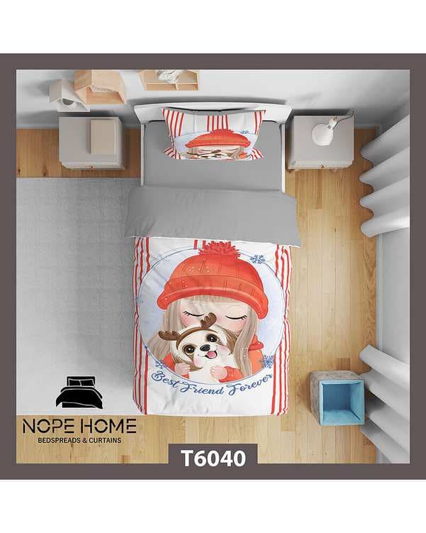 سرویس لحاف روتختی کودک یک نفره 5 تکه نوپه هوم Nopehome طرح کودکانه کد T6040