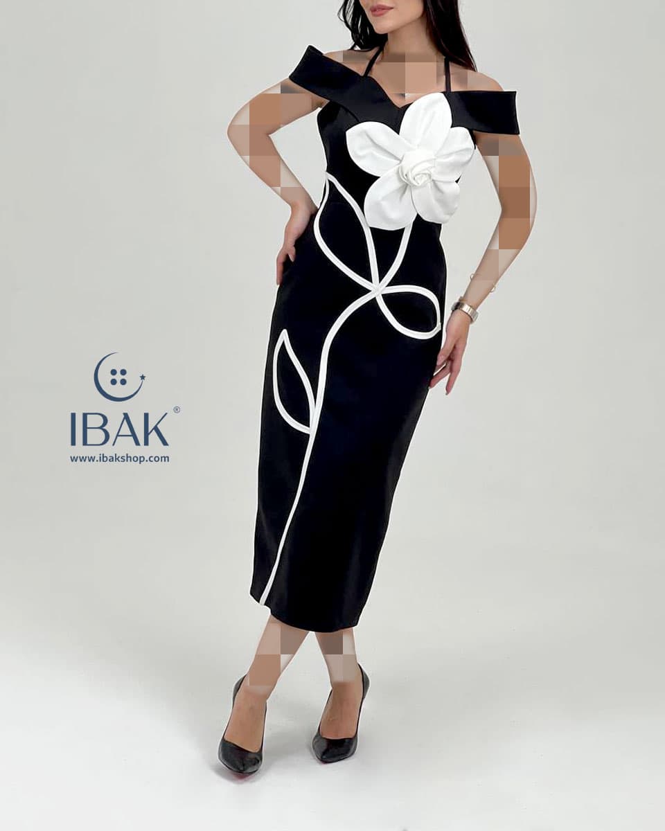 پیراهن زنانه میدی گلدار-109801- sev