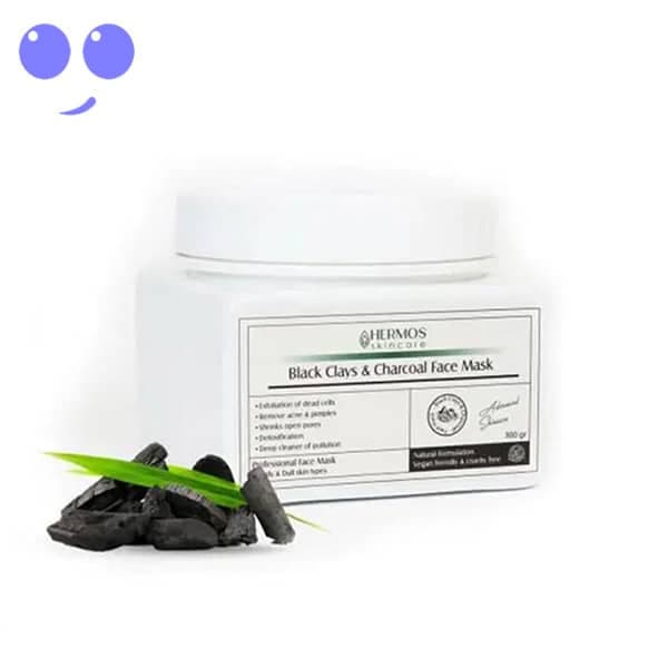 خرید ماسک خاک رس سیاه و ذغال اکتیو هرموس 300 گرم قیمت ارزان