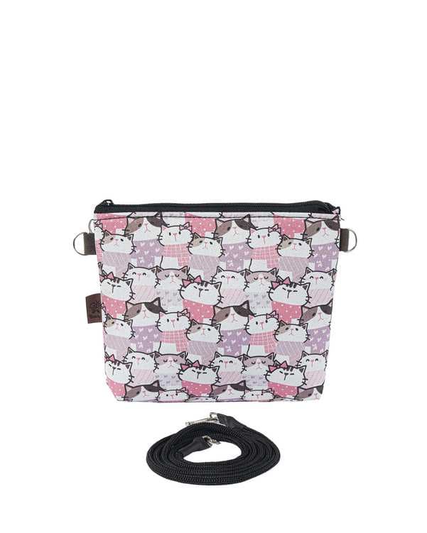 کیف دوشی صورتی وندی Vandy مدل رز طرح کله گربه کد 1016