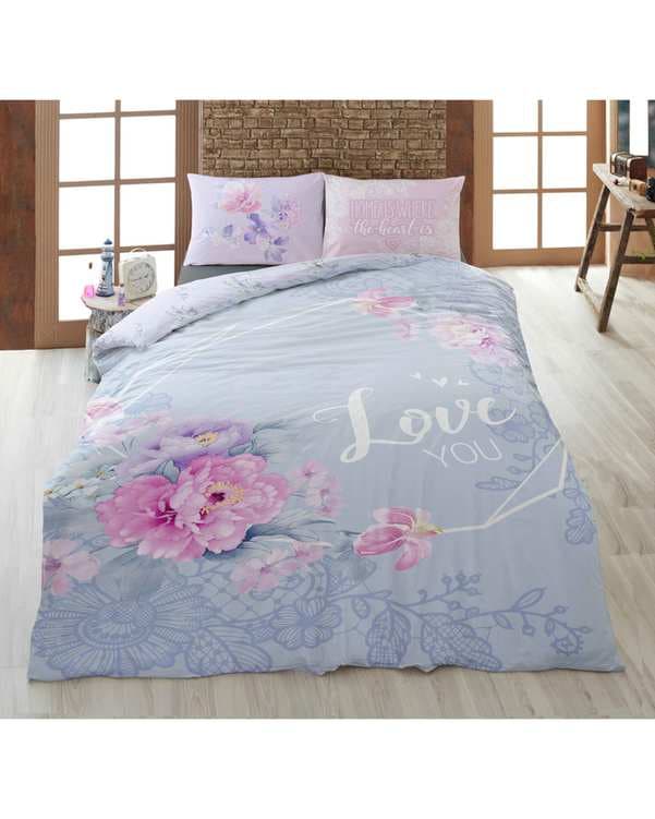 سرویس لحاف روتختی تک نفره 4 تکه دو رو میکرو تنسل گیاهی TURKAZ مدل 1086