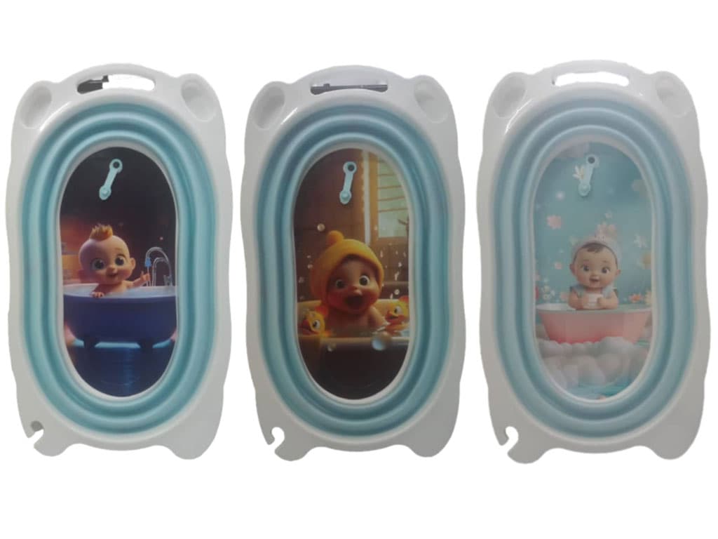 وان حمام نوزاد و کودک رنگ آبی روشن مدل تاشو و آکاردئونی برند یوشیتا