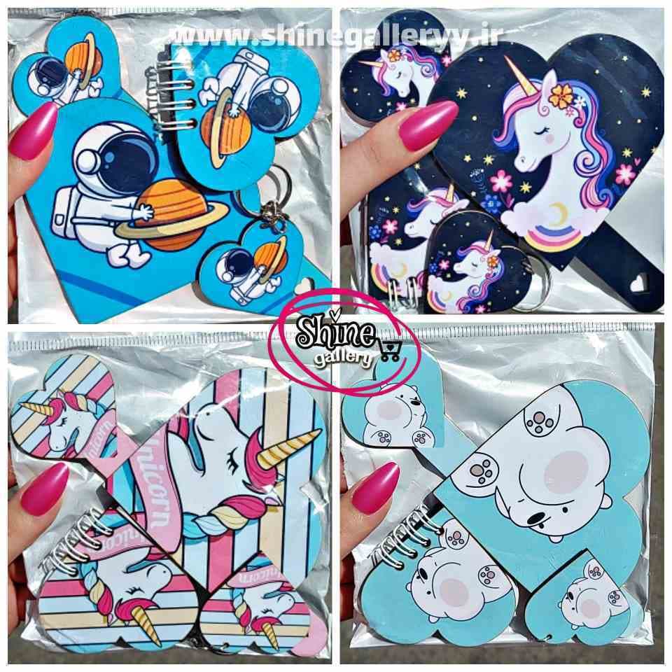 ست چوبی 4 تکه قلبی