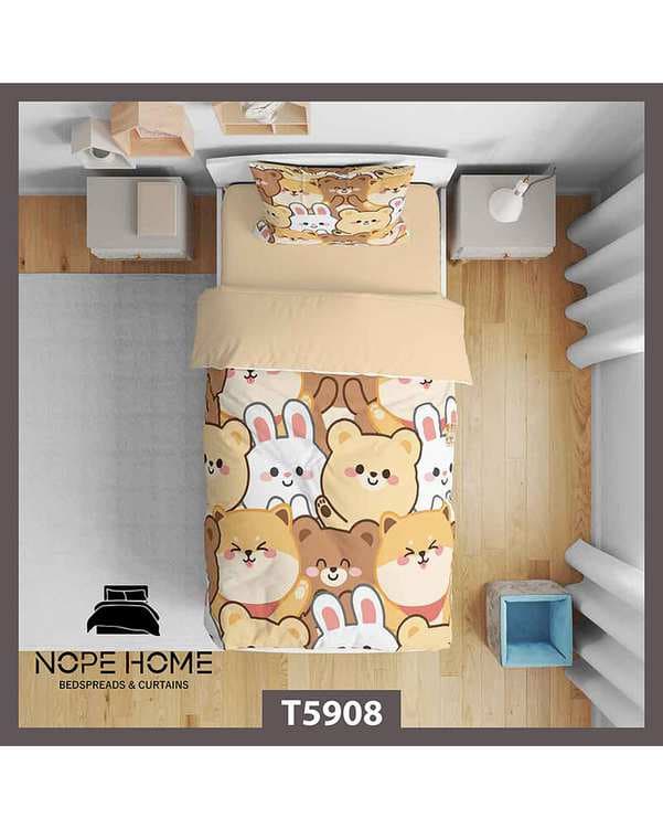 سرویس لحاف روتختی کودک یک نفره 5 تکه نوپه هوم Nopehome طرح خرس کد T5908