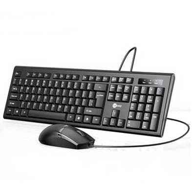 کیبورد لنوو مدل Wired keyboard mouse white Lecoo-CM102