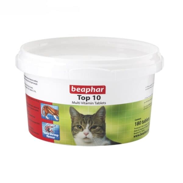 قرص مولتی ویتامین گربه بیفار مدل تاپ تن تعداد 180 عددی