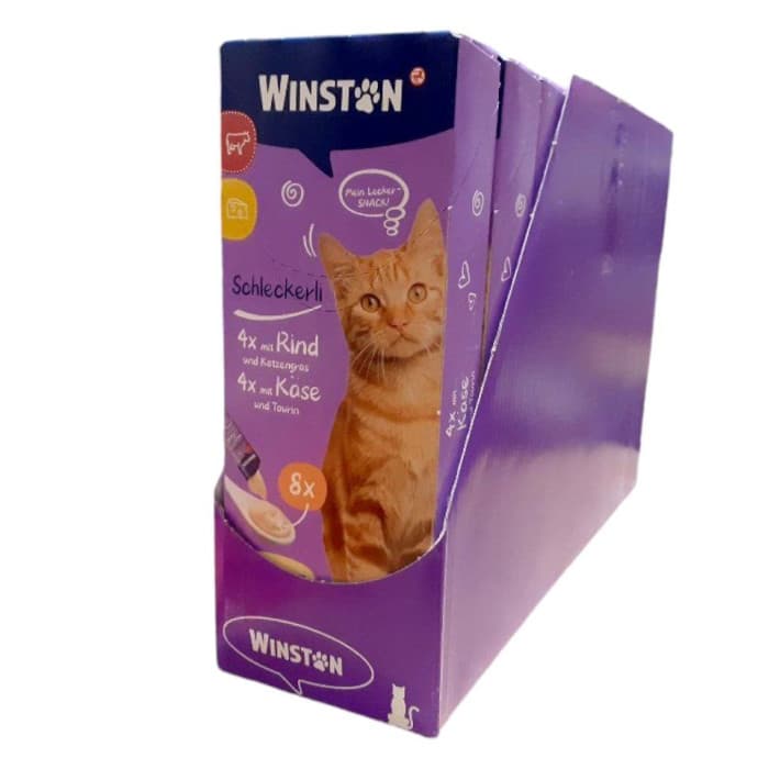بستنی گربه وینستون با طعم گوشت و پنیر Winston mit rind & cheese پک ۷۲ عددی