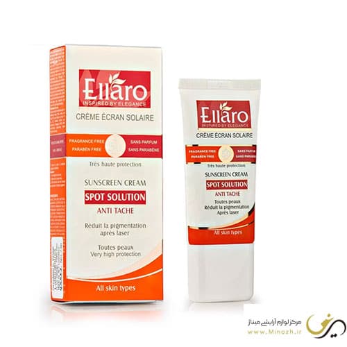 کرم ضد آفتاب ضد لک SPF50 اسپات سولوشن الارو Ellaro حجم 40ml