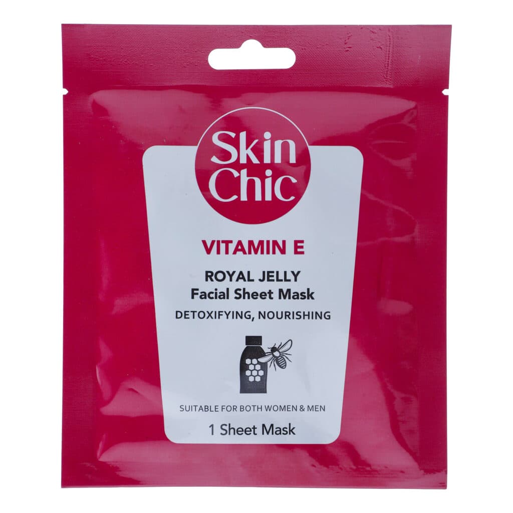 ماسک صورت اسکین شیک مدل ویتامین E حاوی عصاره رویال ژلی حجم 25 میلی لیتر
