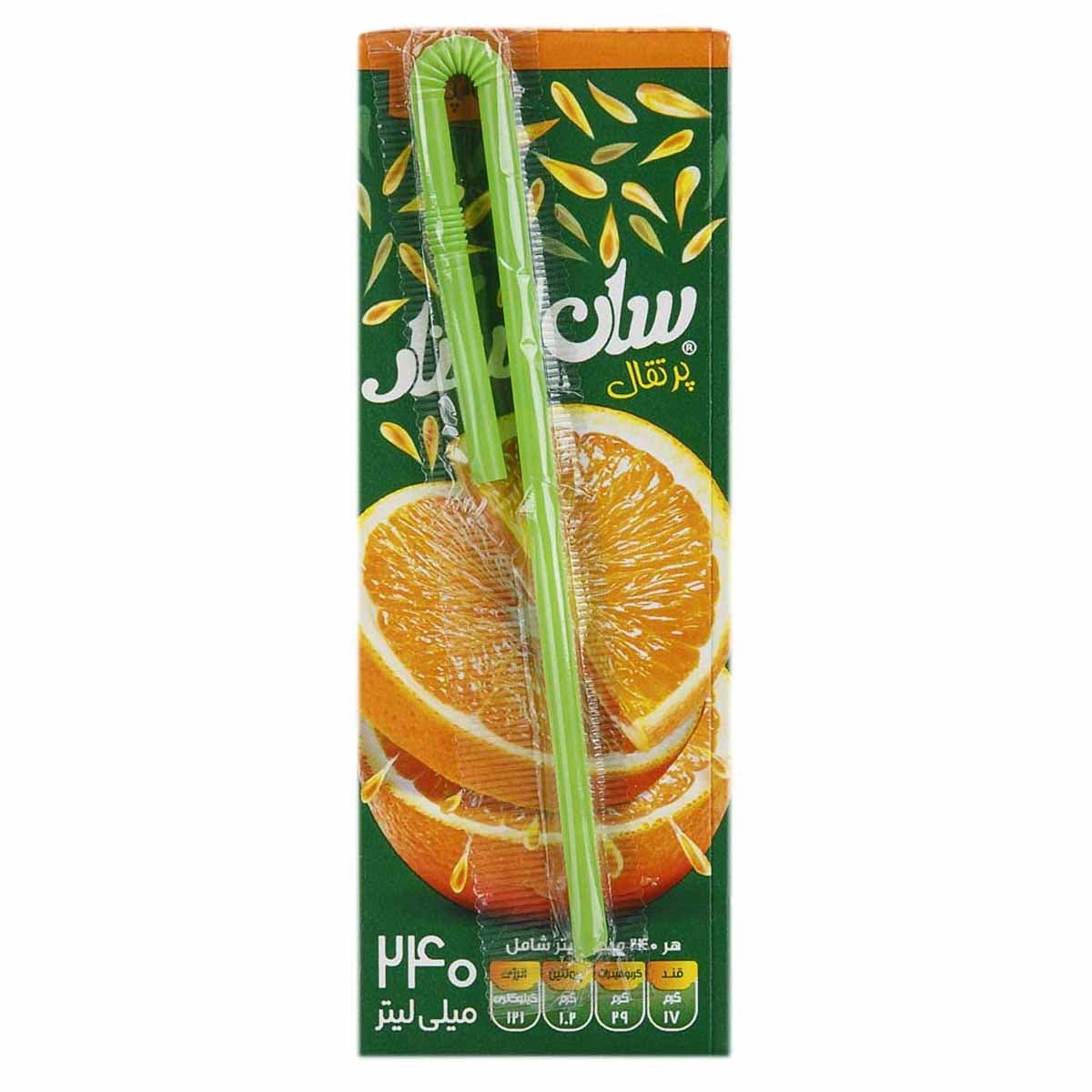 آبمیوه پرتقال پالپ دار سان استار 240 میلی لیتر