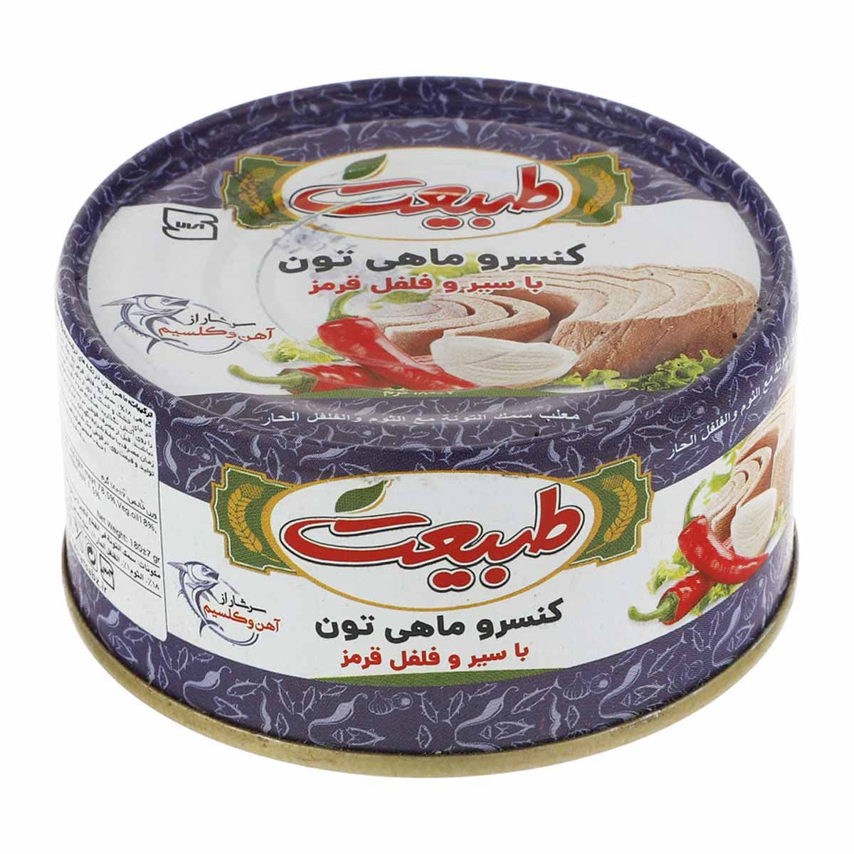 کنسرو ماهی تون با سیر و فلفل قرمز طبیعت 180 گرم