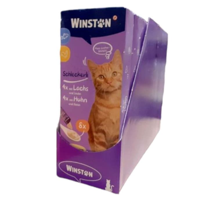 بستنی گربه وینستون با طعم ماهی و مرغ Winston mit lachs & chicken پک ۷۲ عددی