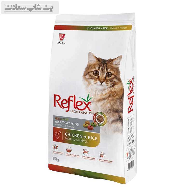 غذای خشک گربه مولتی کالر رفلکس (Reflex High Quality Multi Color Chicken) وزن 15 کیلوگرم