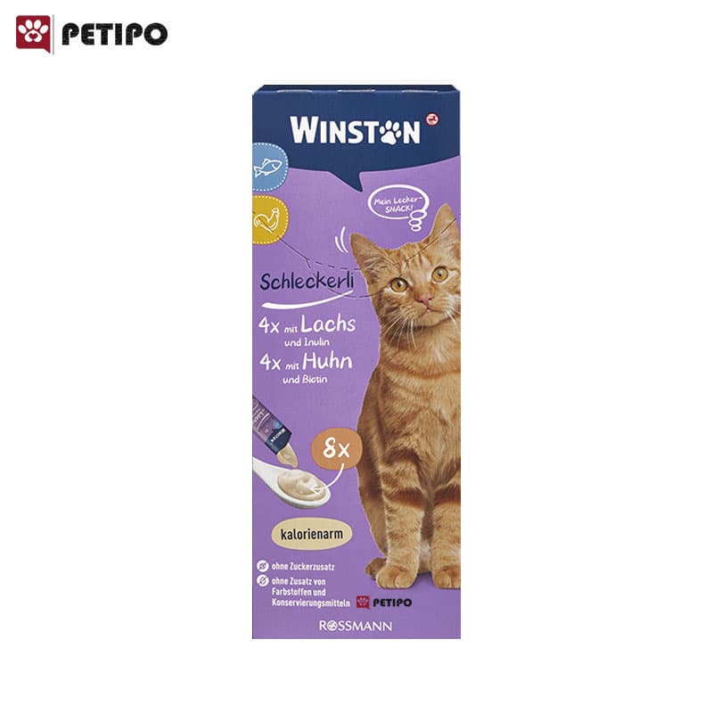 بستنی گربه وینستون با طعم مرغ و ماهی Winstone Chicken & Fish بسته 8 عددی