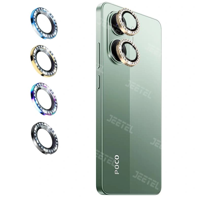 گلس لنز رینگی Xiaomi Poco X7 Pro مدل نگین دار دیاموند