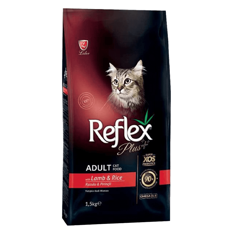 غذای خشک گربه بالغ رفلکس پلاس مدل بره و برنج وزن ۱.۵ کیلوگرم